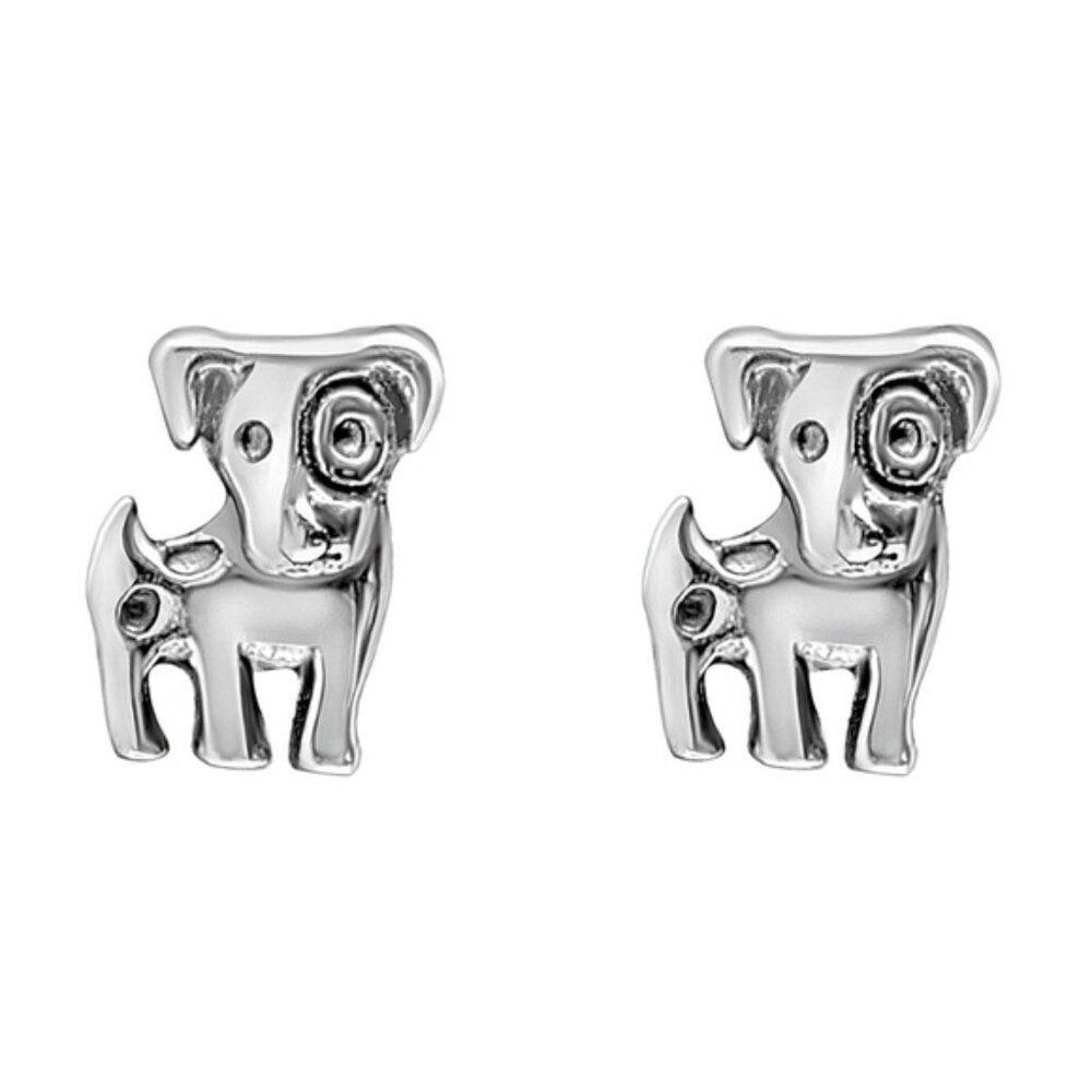 Sterling Silver Spotted Dog Stud Earrings